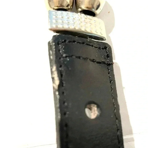 Womens Genuine Leather Wooden Beaded Belt Western Buckle Size Small/Medium - Picture 5 of 10